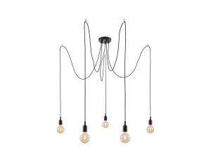 Lampa wisząca KETIL Neordic E27 max 5x60W IP20 230V czarny / metal / tworzywo sztuczne