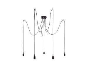 Lampa wisząca KETIL Neordic E27 max 5x60W IP20 230V czarny / metal / tworzywo sztuczne - image 2