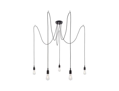 Lampa wisząca KETIL Neordic E27 max 5x60W IP20 230V czarny / metal / tworzywo sztuczne - 4