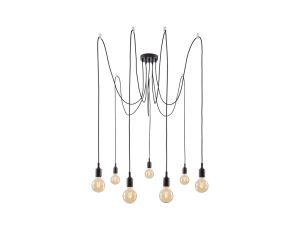 Lampa wisząca KETIL Neordic E27 max. 7x60W IP20 230V czarny / metal / tworzywo sztuczne