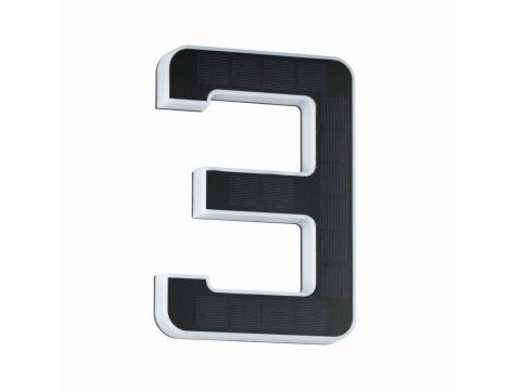 Oprawa elewacyjna SOLAR LED numer domu 3 3000K IP44 wymienny akumulator / czarny / tworzywo sztuczne - 6