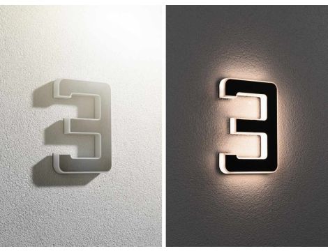 Oprawa elewacyjna SOLAR LED numer domu 3 3000K IP44 wymienny akumulator / czarny / tworzywo sztuczne - 2