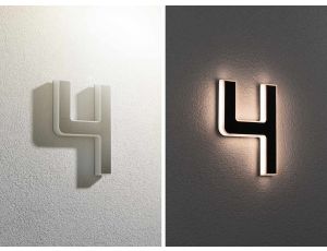 Oprawa elewacyjna SOLAR LED numer domu 4 3000K IP44 wymienny akumulator / czarny / tworzywo sztuczne - image 2