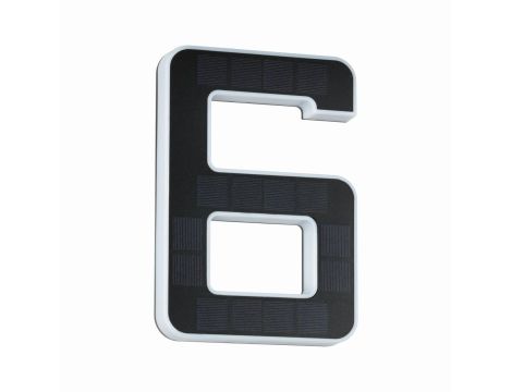 Oprawa elewacyjna SOLAR LED numer domu 6 3000K IP44 wymienny akumulator / czarny / tworzywo sztuczne - 6