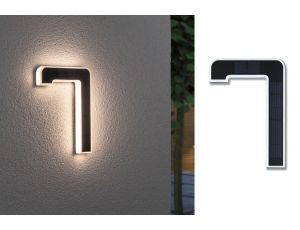 Oprawa elewacyjna SOLAR LED numer domu 7 3000K IP44 wymienny akumulator / czarny / tworzywo sztuczne
