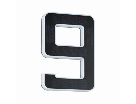 Oprawa elewacyjna SOLAR LED numer domu 9 3000K IP44 wymienny akumulator / czarny / tworzywo sztuczne - 5