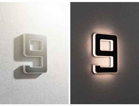 Oprawa elewacyjna SOLAR LED numer domu 9 3000K IP44 wymienny akumulator / czarny / tworzywo sztuczne - 2