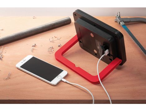 Naświetlacz roboczy akumulatorowy LED DIM 5W USB 440lm IP65 6500K DC5V czarno / czerwony tworzywo sztuczne - 8