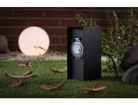 Zewnętrzna kolumna zasilająca RIO 2GN. 230V + programator czasowy IP44 stal szlachetna / antracyt - 3