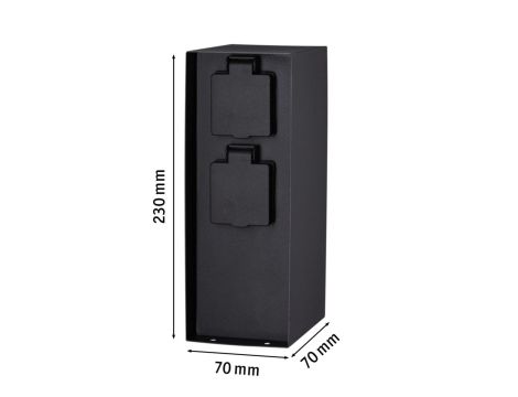 Zewnętrzna kolumna zasilająca RIO 3GN. 230V + czujnik zmierzchu  230V IP44 stal szlachetna / antracyt - 8