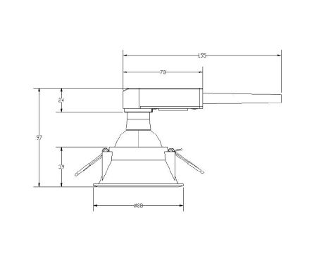 Oprawa do wbudowania COLE GU10. max. 10W 88mm 230V czarny matowy/ złoty matowy - 7