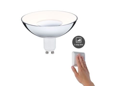 Źródło światła LED GU10 DIM 3-STEP 4.9W 360lm 3000K 230V biały srebrny / tworzywo sztuczne