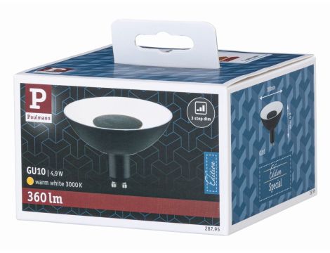 Źródło światła LED GU10 DIM 3-STEP 4.9W 360lm 3000K 230V czarny biały / tworzywo sztuczne - 8