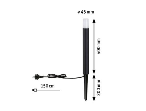 Oprawa ogrodowa FLAREA LED 400mm 3W 280lm 3000K IP65 230V czarny /aluminium - 5