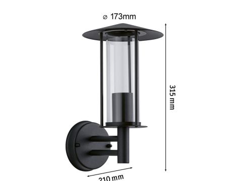 Oprawa elewacyjna CLASSIC IP44 max.15W E27 230V ciemnoszara / metal / szkło - 6