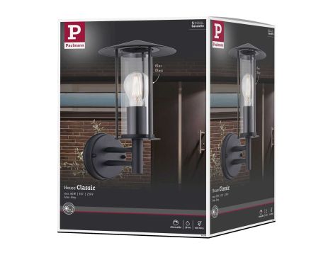 Oprawa elewacyjna CLASSIC IP44 max.15W E27 230V ciemnoszara / metal / szkło - 8