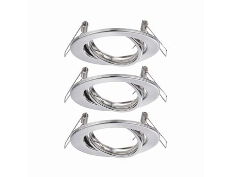 Oprawa wpuszczana max. 3xW GU10 230V ruchoma 3-częściowy zestaw bez źródła Żelazo szczotkowane