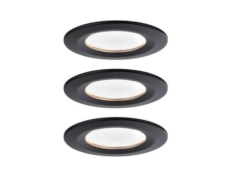 Oprawa do wbudowania NOVA COIN LED stała zestaw 3xW6 470lm 84mm 2700K IP23 230V czarny mat