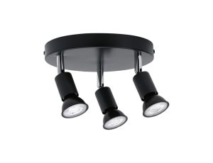 Oprawa ścienno-sufitowa CAROLINA okrągła GU10 max. 3x10W IP44  230V antracyt / chrom - image 2