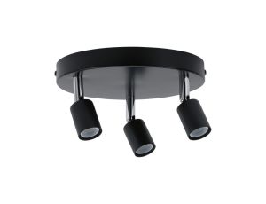 Oprawa ścienno-sufitowa CAROLINA okrągła GU10 max. 3x10W IP44  230V antracyt / chrom