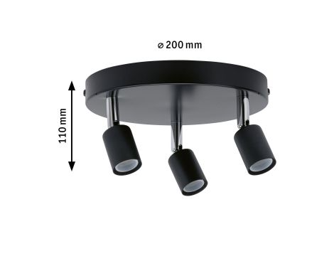Oprawa ścienno-sufitowa CAROLINA okrągła GU10 max. 3x10W IP44  230V antracyt / chrom - 5