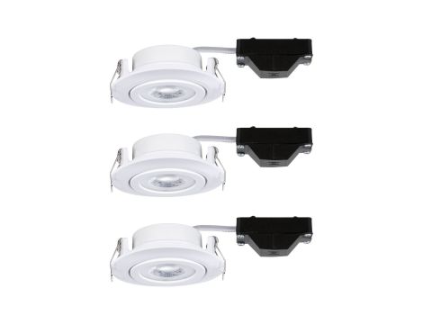 Zestaw opraw wbudowanych LED 3x4.8W wychylna 70 stopni 450lm 3000K 230V biały matowy / tworzywo sztuczne - 3