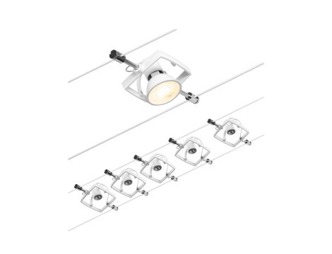 System linkowy zestaw Mac II max 5x10W GU5,3 12V DC 2 x 5 metrów biały mat/chrom