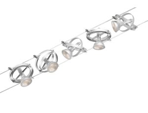 System linkowy zestaw Cardan max5x10W GU5,3 Chrom mat/Chrom 12V DC 60VA twszt/metal