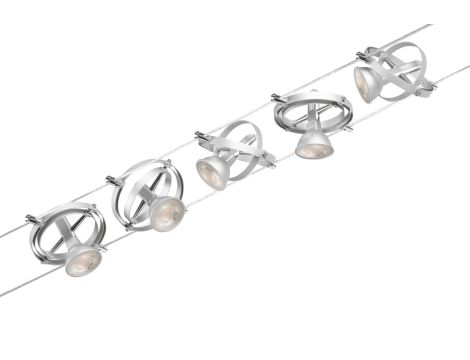 System linkowy zestaw Cardan max5x10W GU5,3 Chrom mat/Chrom 12V DC 60VA twszt/metal