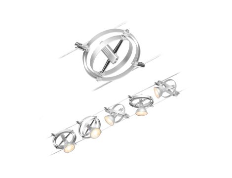 System linkowy zestaw Cardan max5x10W GU5,3 Chrom mat/Chrom 12V DC 60VA twszt/metal - 5