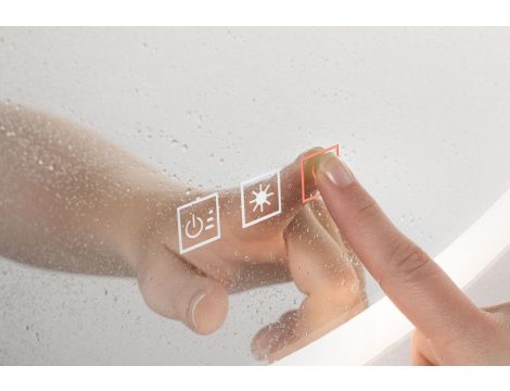 Lustro łazienkowe MIRRA LED 22W DIM 1600lm 2700/4000/6500K 800x600mm IP44 230V chrom/ biały / metal / akryl - 4