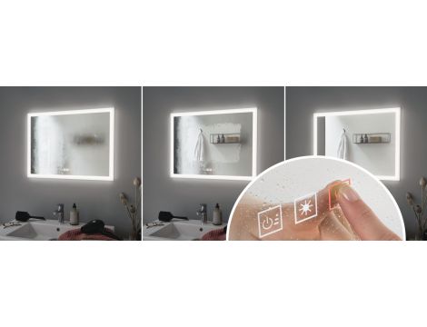 Lustro łazienkowe MIRRA LED 22W DIM 1600lm 2700/4000/6500K 800x600mm IP44 230V chrom/ biały / metal / akryl - 5