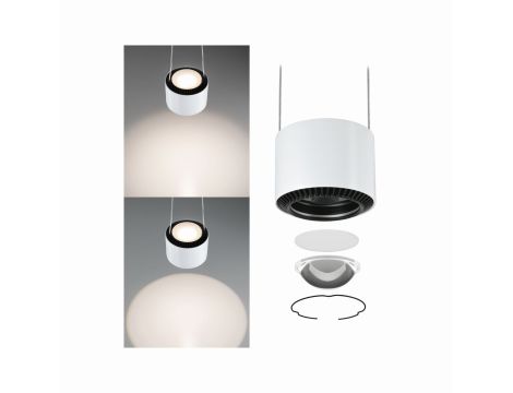 URail zwis Aldan 1x13W Biały/ Czarny 230V metal ściemniany - 3