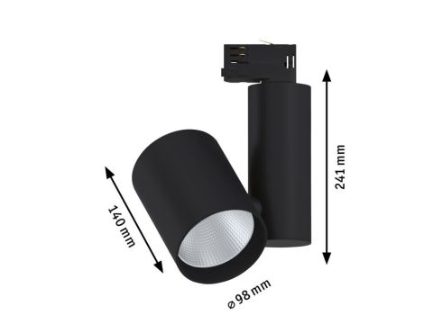 Reflektor na szynoprzewód ProRail3 ZEUZ 32W 60st. DIM 3000K czarny 230V metal / tworzywo sztuczne ściemnialne - 5