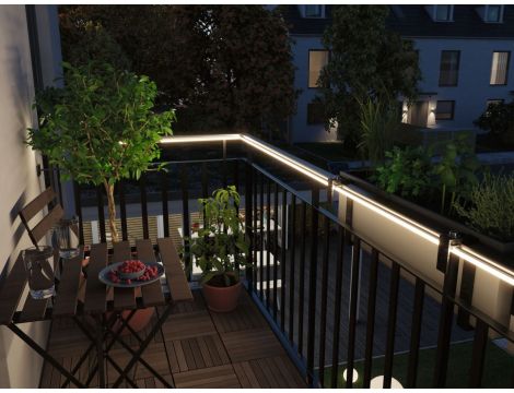 Taśma zewnętrzna SimpLED IP65 zestaw kompletny 5m 3000K 20W 230/24V DC biały / tworzywo sztuczne - 8