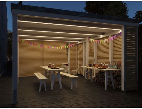 Taśma zewnętrzna SimpLED IP65 zestaw kompletny 5m 3000K 20W 230/24V DC biały / tworzywo sztuczne - 9