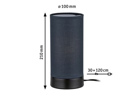 Lampka stołowa PIA max.1x25W E14 z wyłącznikiem 230V czarny matowy / metal / tkanina - 9