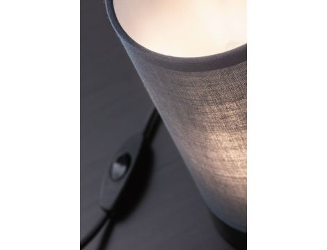 Lampka stołowa PIA max.1x25W E14 z wyłącznikiem 230V czarny matowy / metal / tkanina - 4