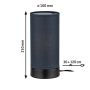 Lampka stołowa PIA max.1x25W E14 z wyłącznikiem 230V czarny matowy / metal / tkanina - 10