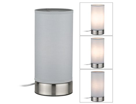 Lampka stołowa PIA max.1x25W E14 z wyłącznikiem 230V biały / metal / tkanina - 3