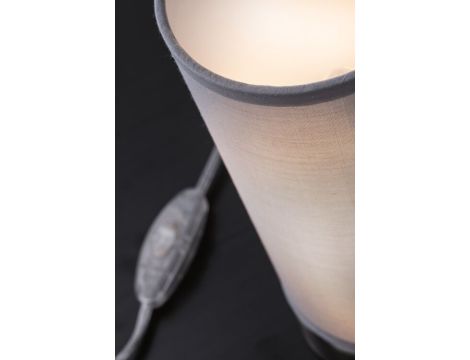 Lampka stołowa PIA max.1x25W E14 z wyłącznikiem 230V biały / metal / tkanina - 8