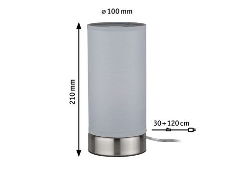 Lampka stołowa PIA max.1x25W E14 z wyłącznikiem 230V biały / metal / tkanina - 9