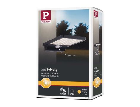 Oprawa elewacyjna SOLVEIG LED solar 3000K 338lm czujnik ruchu+ zmierzchu IP44 czarny - 8