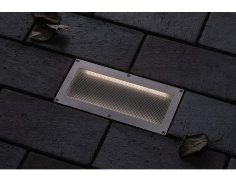 Oprawa dogruntowa BRICK LED 1.6W 50lm 3000K IP68 z czujnikiem ruchu 200x100 230V aluminium / stal nierdzewna - 6
