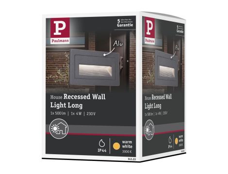 Oprawa elewacyjna LONG 4W 3000K IP44 230V czarny / aluminium - 8