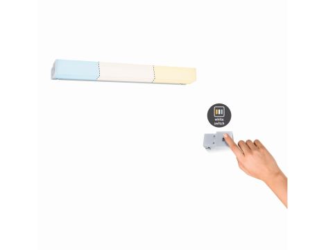 Oprawa ścienna LUNO LED nad lustro 6W 550lm 400mm 2700/4000/6500K IP44 230V biały / aluminium - 5