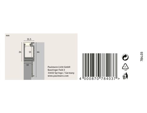 LumiTiles Border profil do wbudow 2m w zest dyfuzor Aluminium/Satynowy - 7