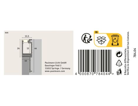 LumiTiles Border profil do wbudow 1m w zest dyfuzor Aluminium/Satynowy - 13