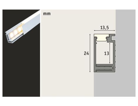 LumiTiles Border profil do nabudow 2m w zest dyfuzor Aluminium/Satynowy - 7