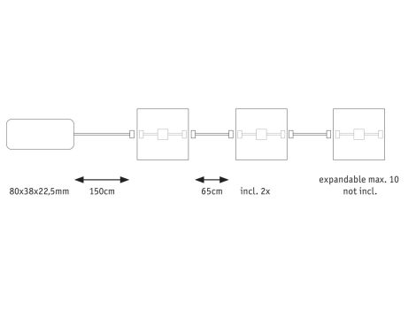 LumiTiles Basic Set Square 10x10cm 2x?W 2700K 12V Biały Tworzywo sztuczne/ Aluminium - 6
